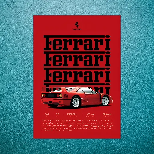 Ferrari F40 Specs Poster || CARS || #39