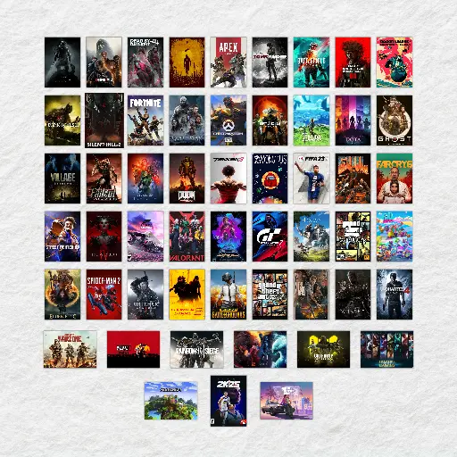 Games Collage Kit of 54 posters || #2